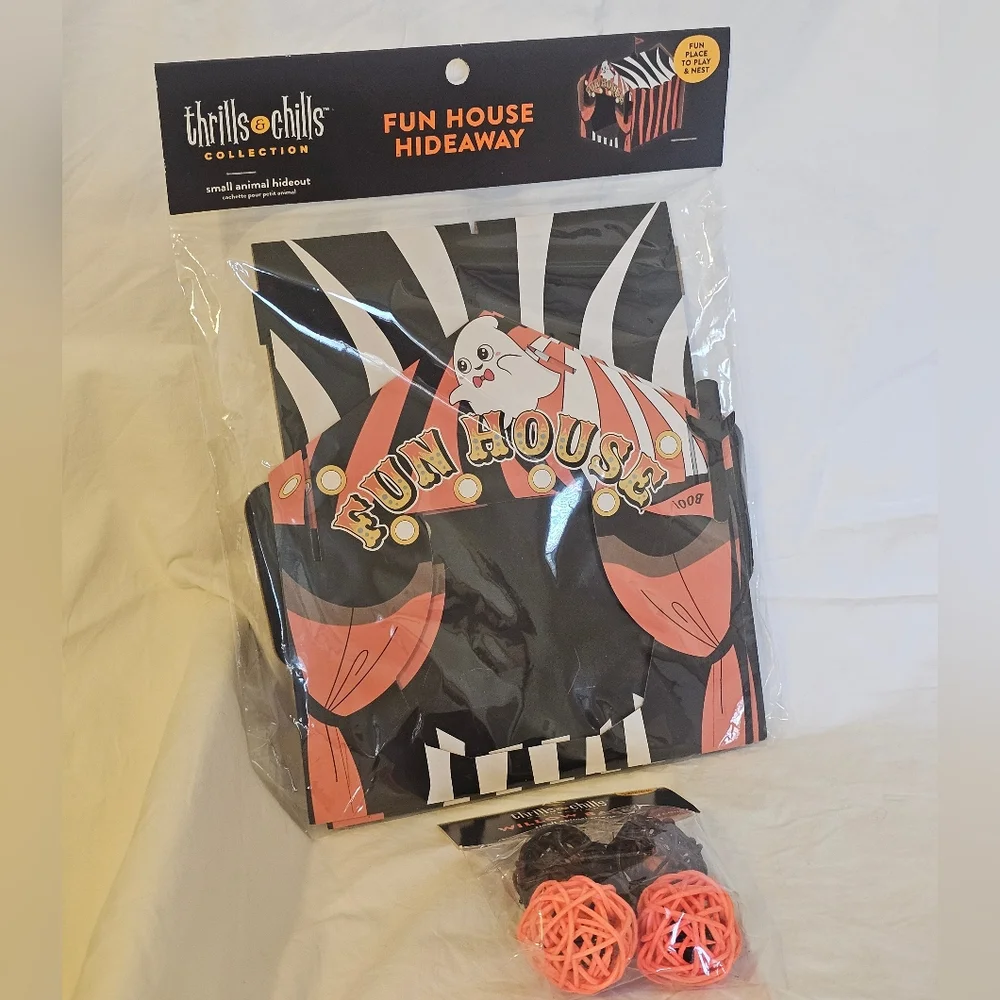 Fun House Hideaway with Willow Balls - Black and Orange
